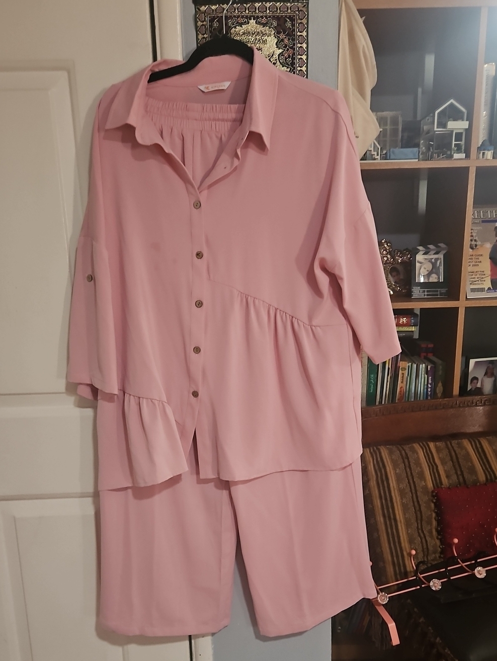 Women's Pink Two-Piece Pantsuit Set